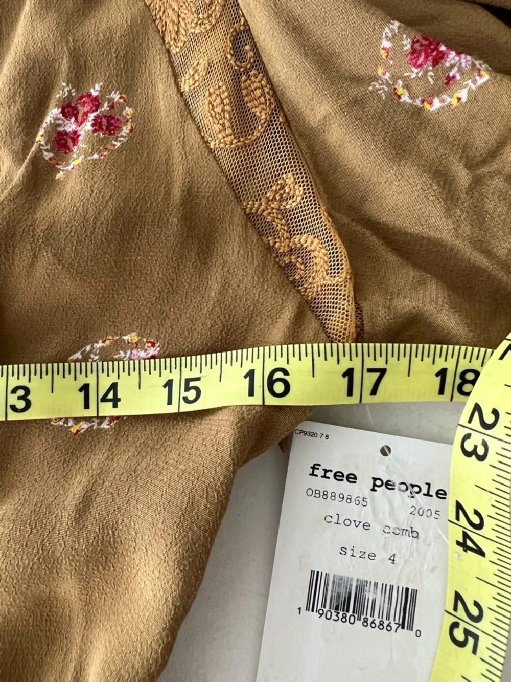 NWT Free People Clove Embroidered Open Back Mini Dress Size 4 MSRP $128 Boho